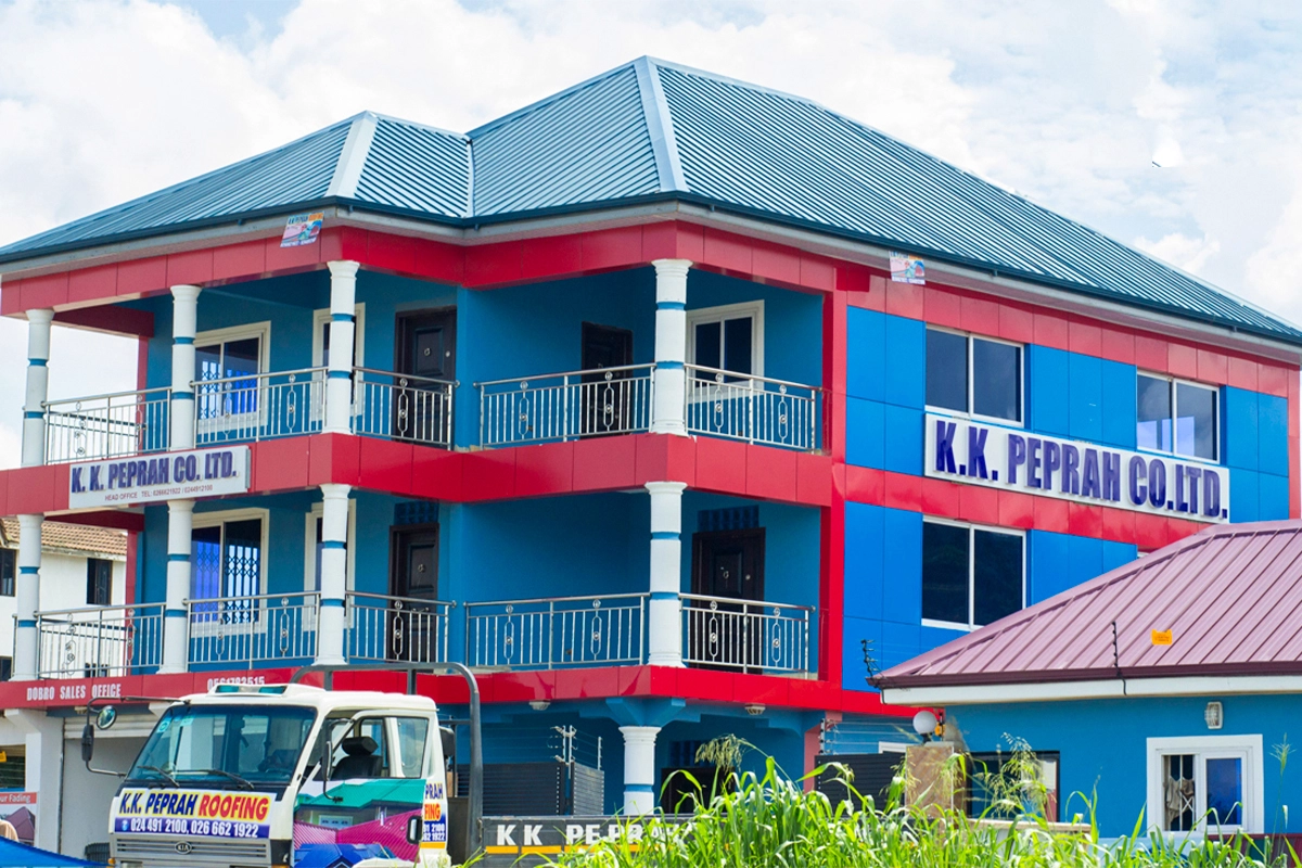 KK Peprah roofing and building materials office in Ghana