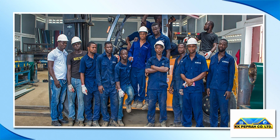 The KK Peprah Production Team – Delivering Quality Roofing Sheets and Building Materials