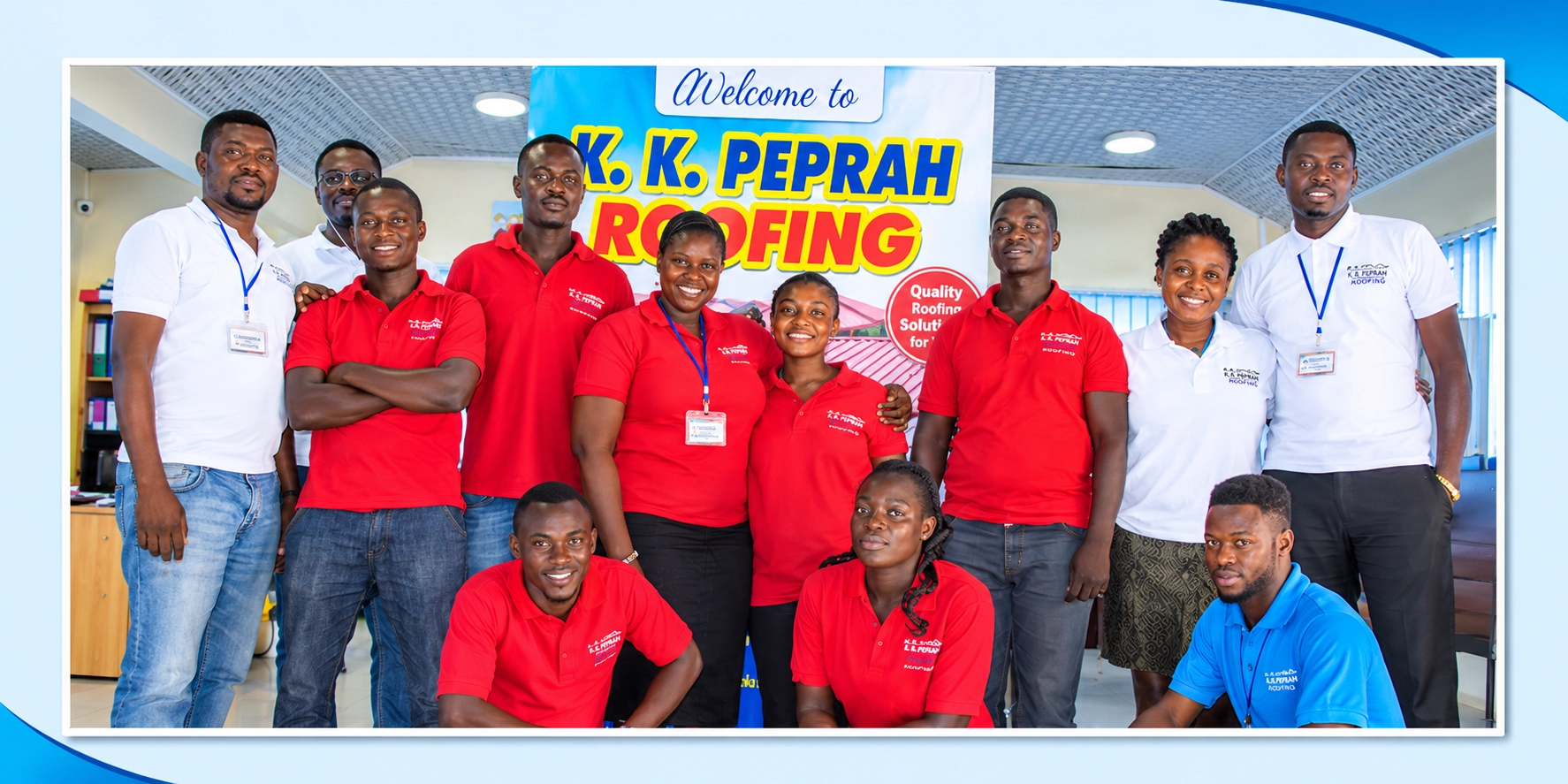 KK Peprah team members supporting roofing and building materials customers