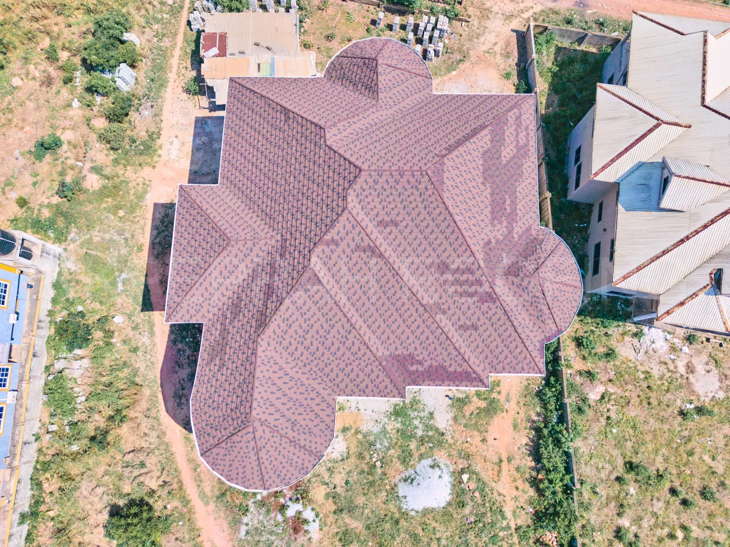 Euro Tiles Top Aerial View – KK Peprah roofing and roofing solutions in Ghana