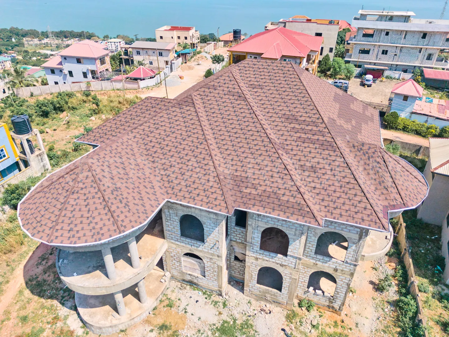 Euro Tiles Top Front View – KK Peprah roofing and roofing solutions in Ghana