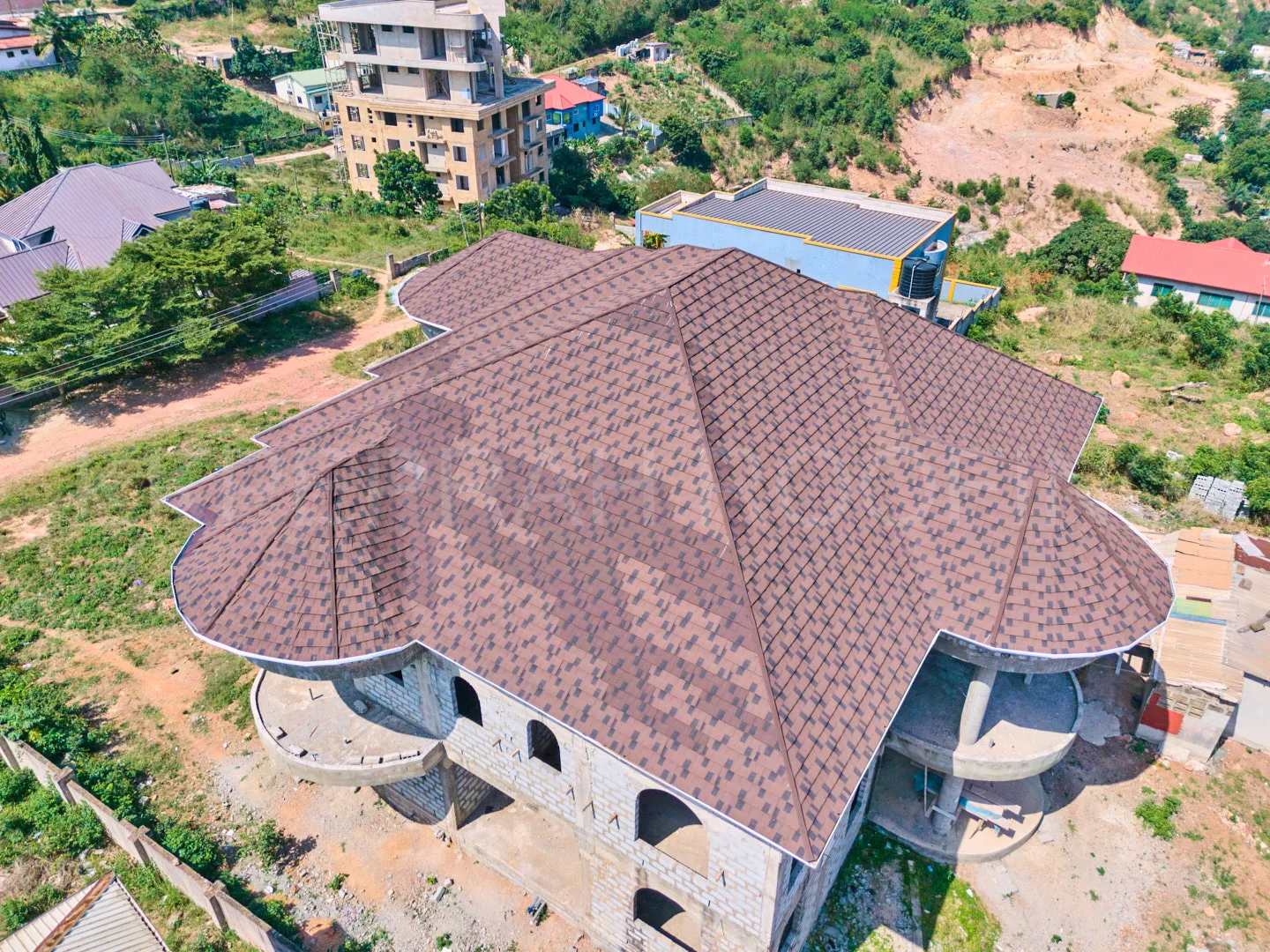 Euro Tiles Top Side Back View – KK Peprah roofing and roofing solutions in Ghana