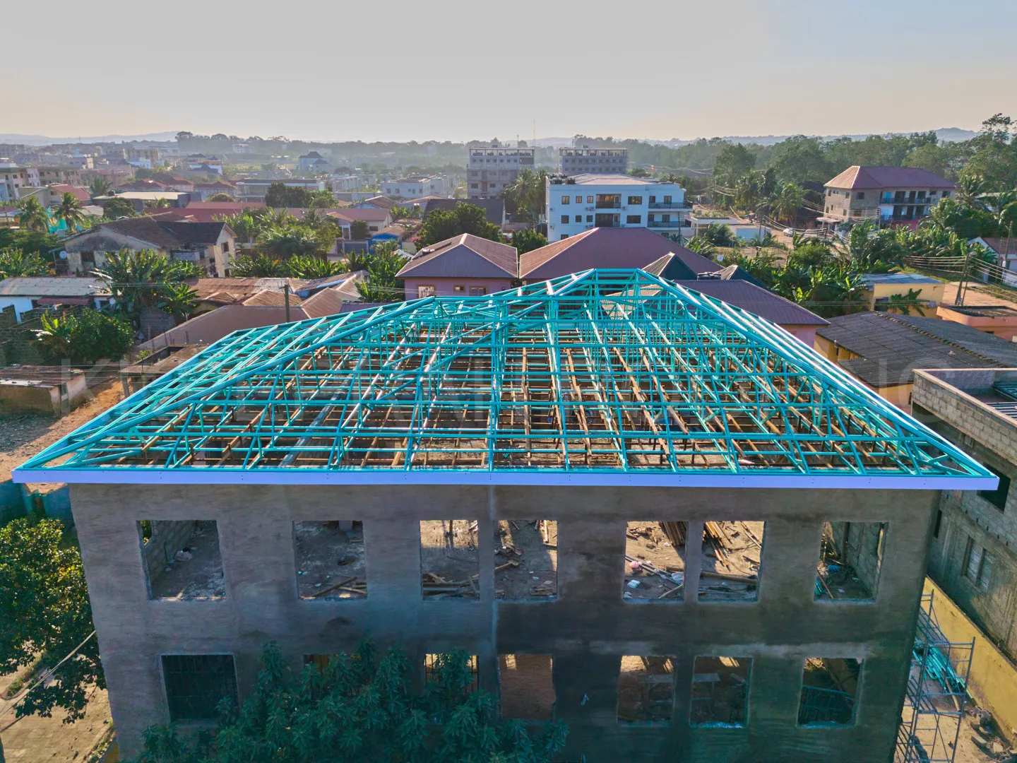 Roofing Trusses Side View Back – KK Peprah roofing and roofing solutions in Ghana