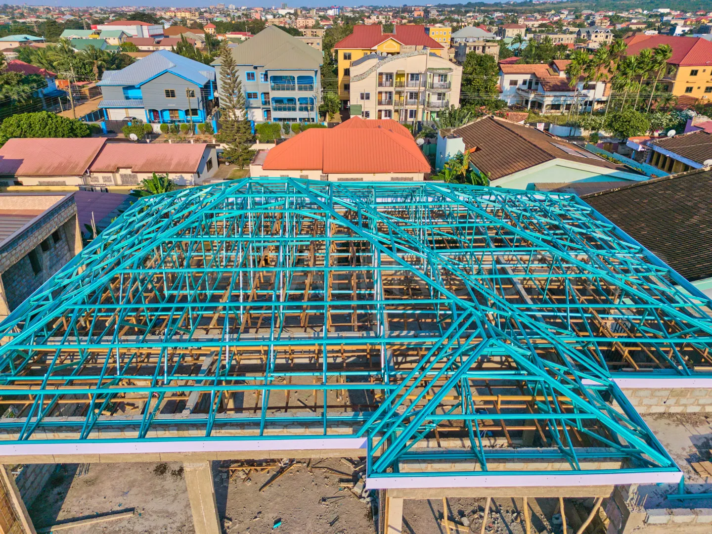 Roofing Trusses Side View – KK Peprah roofing and roofing solutions in Ghana